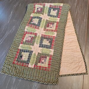 Tea Cabin Quilted Table Runner | VHC Brands Oak & Asher | Rustic Patchwork 14x48